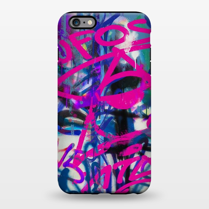iPhone 6/6s plus StrongFit Grafitti Writing Pink Blue by Andrea Haase