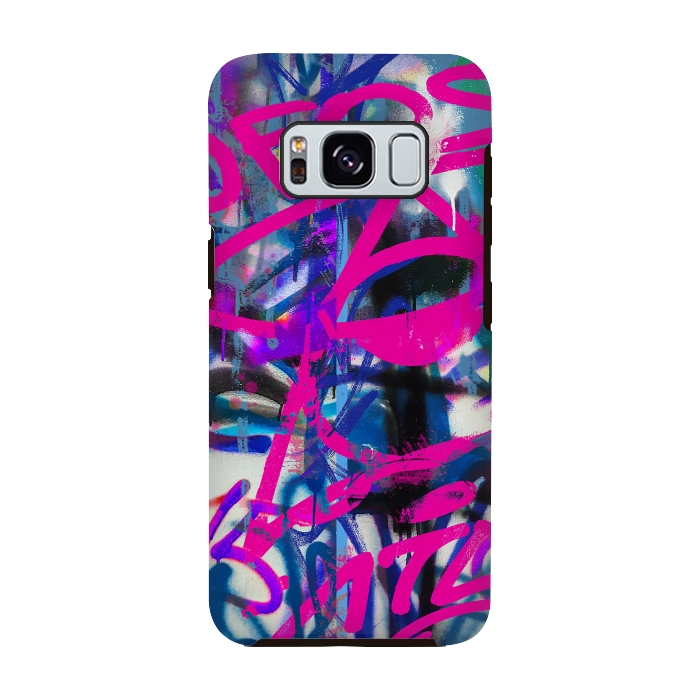 Galaxy S8 StrongFit Grafitti Writing Pink Blue by Andrea Haase