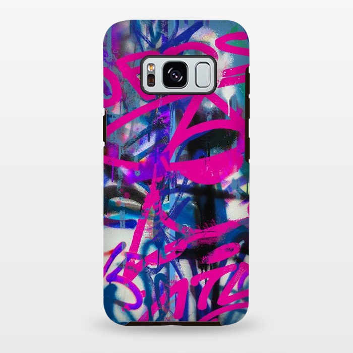 Galaxy S8 plus StrongFit Grafitti Writing Pink Blue by Andrea Haase
