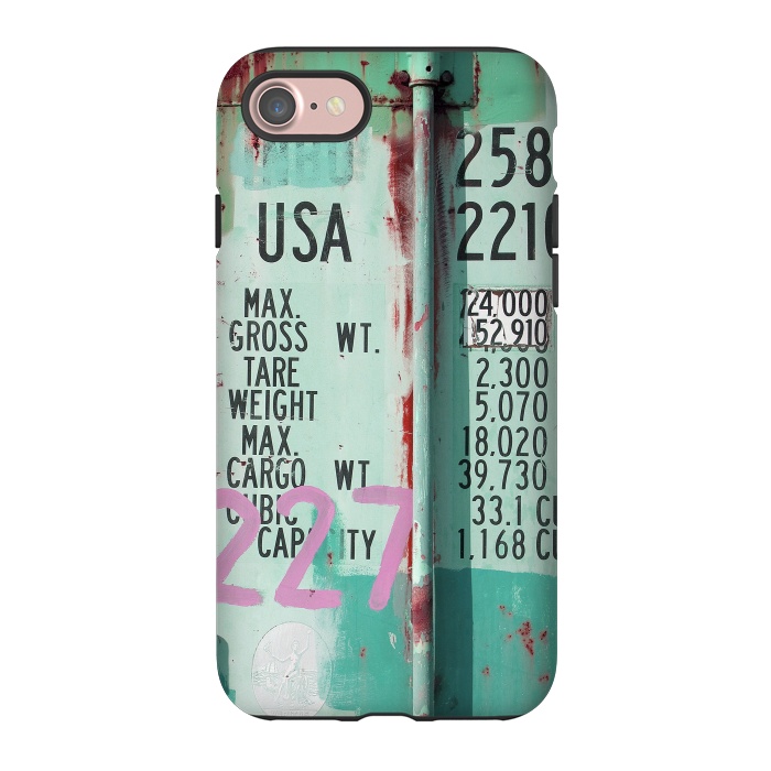 iPhone 7 StrongFit Turquoise Grafitti Container by Andrea Haase