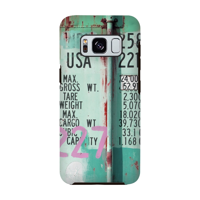 Galaxy S8 StrongFit Turquoise Grafitti Container by Andrea Haase