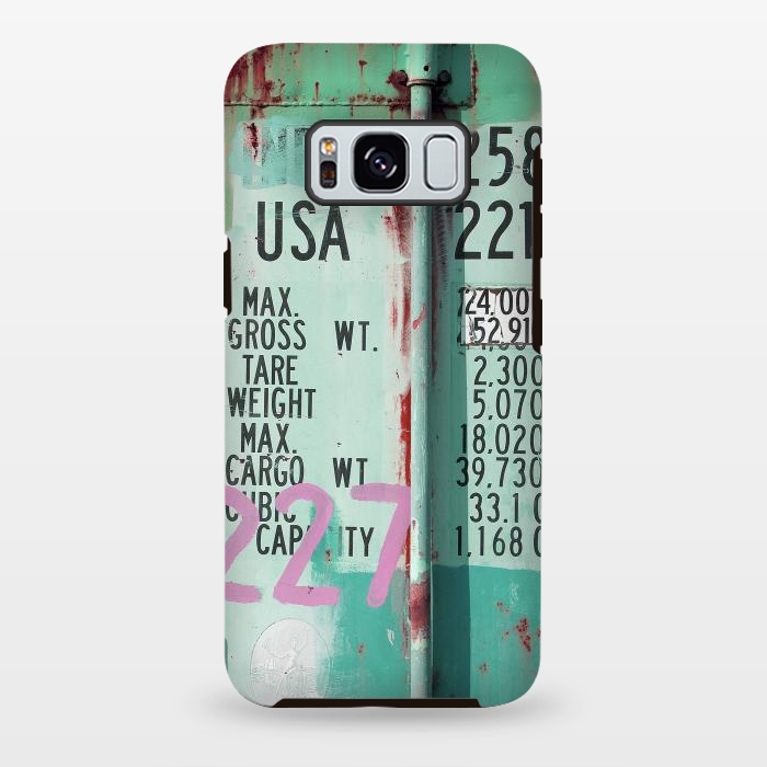 Galaxy S8 plus StrongFit Turquoise Grafitti Container by Andrea Haase