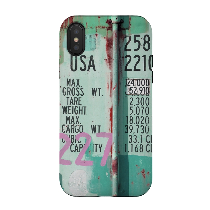 iPhone Xs / X StrongFit Turquoise Grafitti Container by Andrea Haase