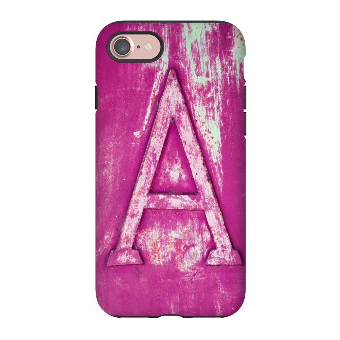 iPhone 7 StrongFit Grunge Style Pink Letter A by Andrea Haase