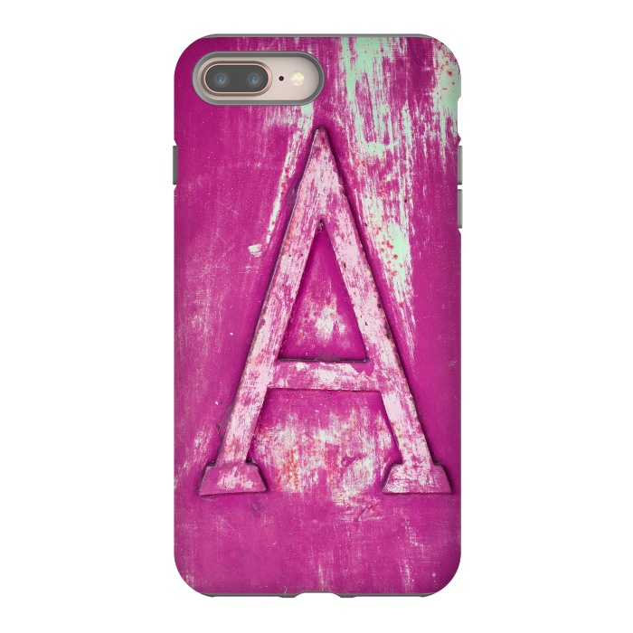 iPhone 7 plus StrongFit Grunge Style Pink Letter A by Andrea Haase