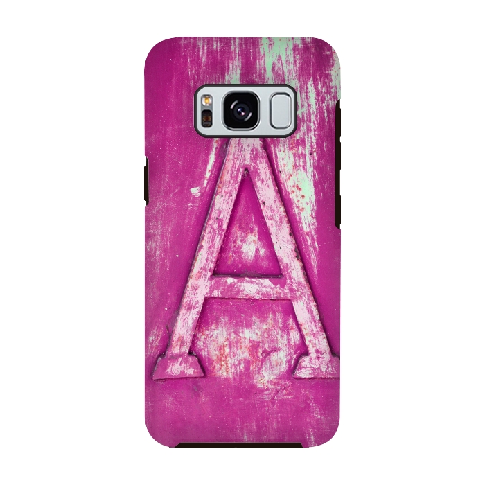 Galaxy S8 StrongFit Grunge Style Pink Letter A by Andrea Haase