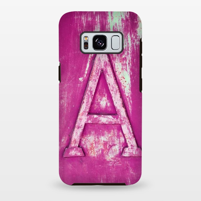 Galaxy S8 plus StrongFit Grunge Style Pink Letter A by Andrea Haase