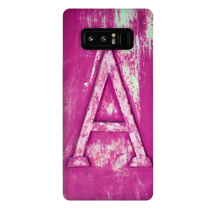 Galaxy Note 8 StrongFit Grunge Style Pink Letter A by Andrea Haase