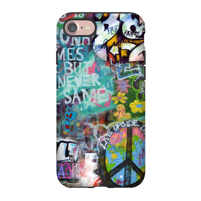 iPhone 7 StrongFit Graffiti Text And Peace Sign by Andrea Haase