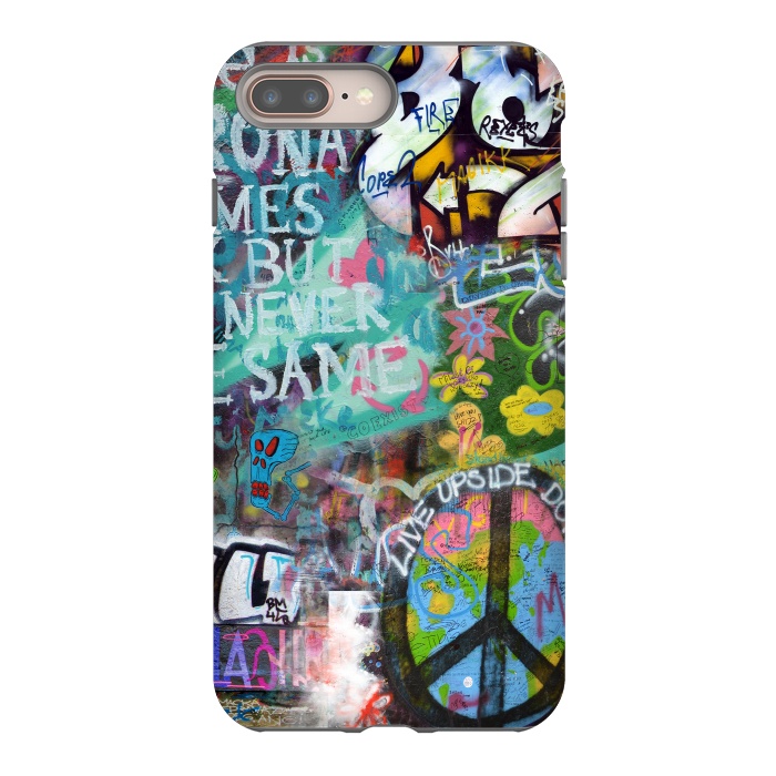iPhone 7 plus StrongFit Graffiti Text And Peace Sign by Andrea Haase