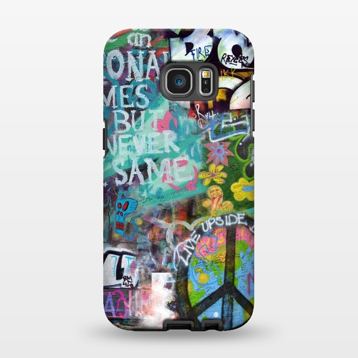 Galaxy S7 EDGE StrongFit Graffiti Text And Peace Sign by Andrea Haase