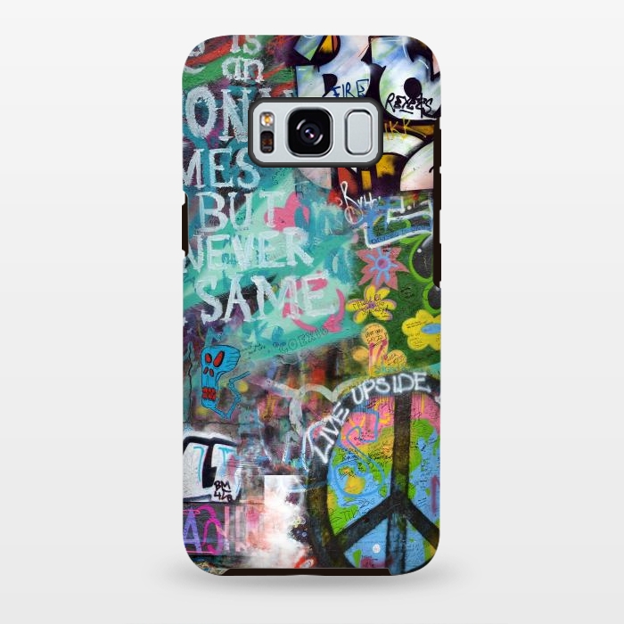 Galaxy S8 plus StrongFit Graffiti Text And Peace Sign by Andrea Haase