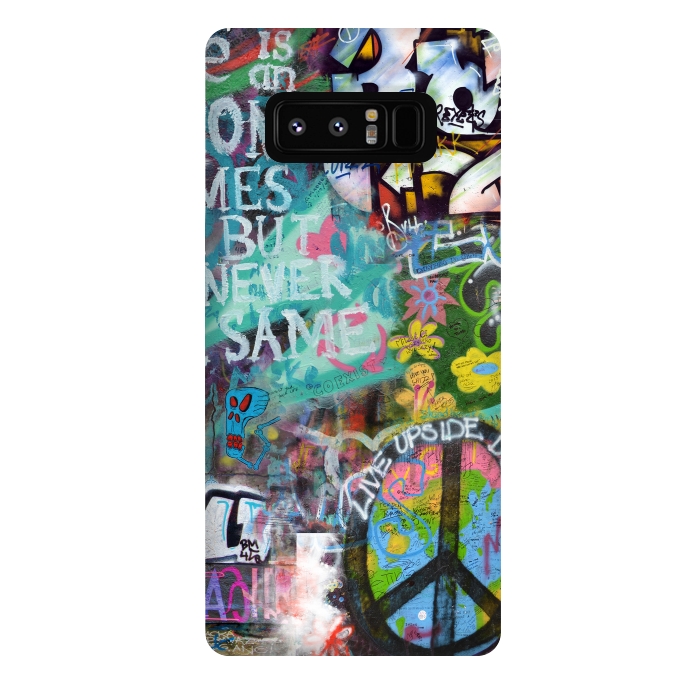 Galaxy Note 8 StrongFit Graffiti Text And Peace Sign by Andrea Haase