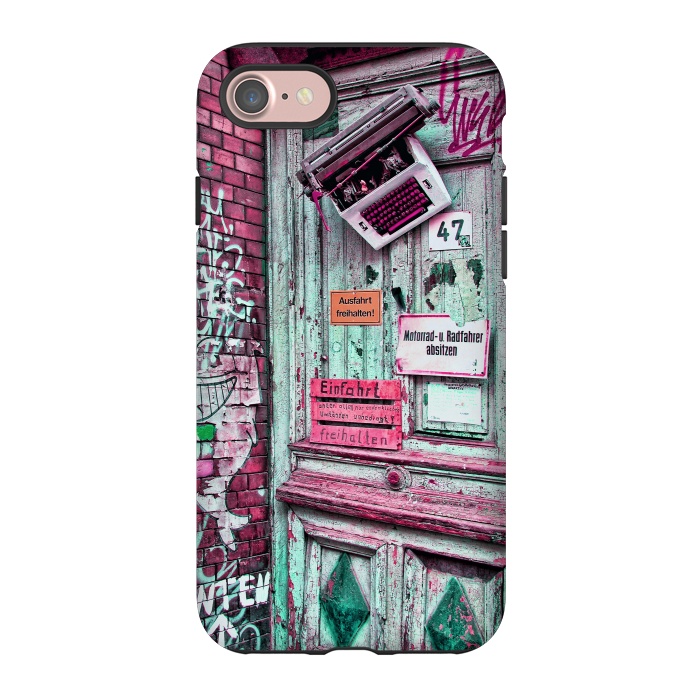 iPhone 7 StrongFit Urban Grunge Door by Andrea Haase