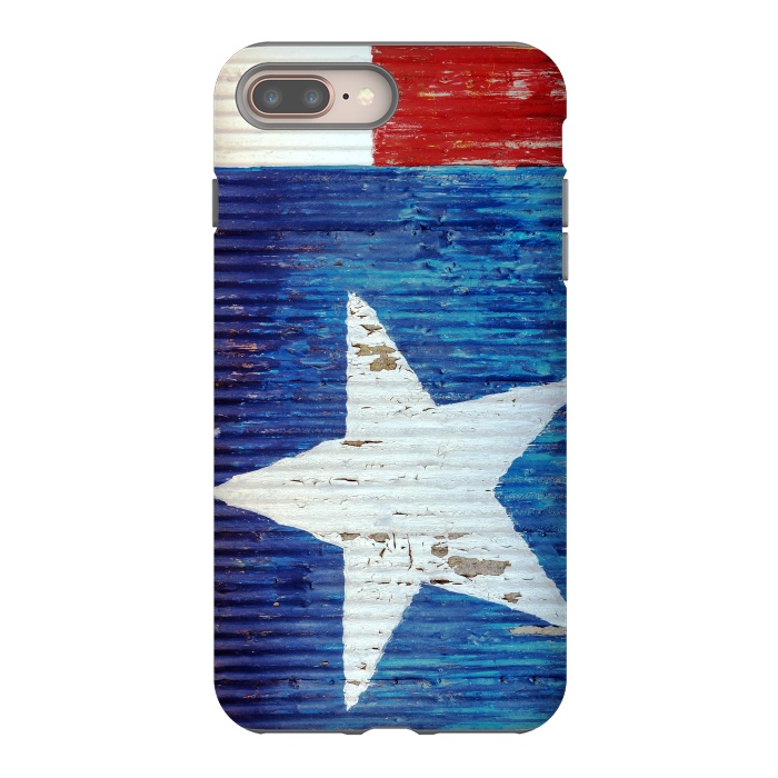 iPhone 7 plus StrongFit Texas Flag On Distressed Metal by Andrea Haase