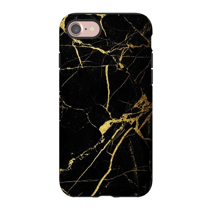 iPhone 7 StrongFit  Black-Gold Marble Impress by ''CVogiatzi.