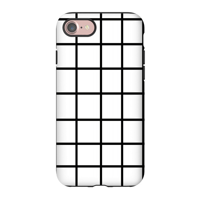 iPhone 7 StrongFit Grid White & Black by ''CVogiatzi.