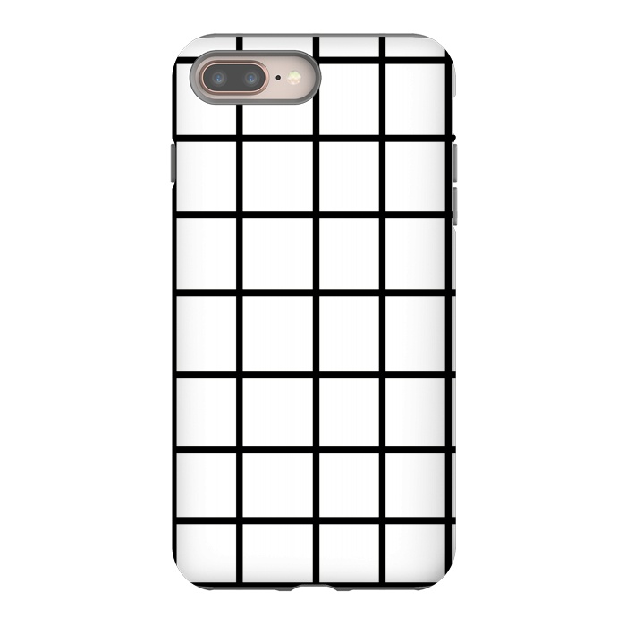 iPhone 7 plus StrongFit Grid White & Black by ''CVogiatzi.