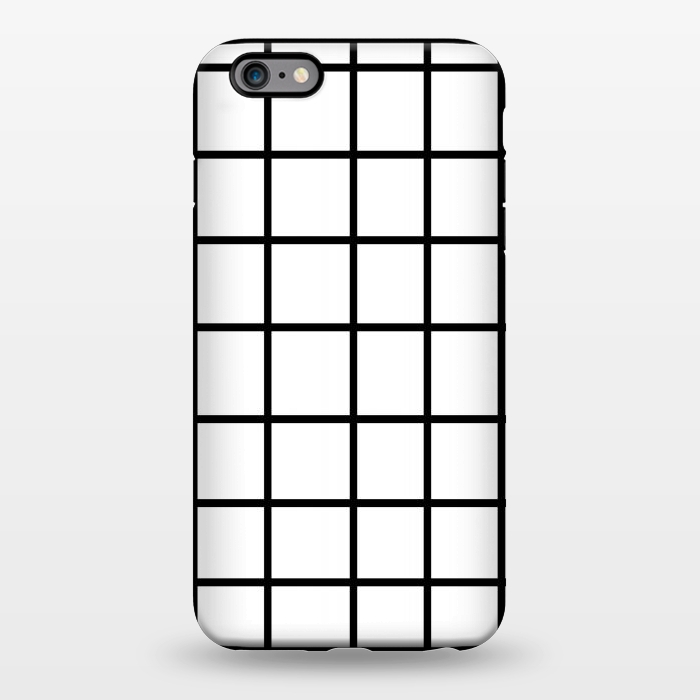 iPhone 6/6s plus StrongFit Grid White & Black by ''CVogiatzi.