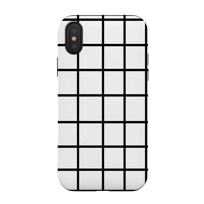 iPhone Xs / X StrongFit Grid White & Black by ''CVogiatzi.
