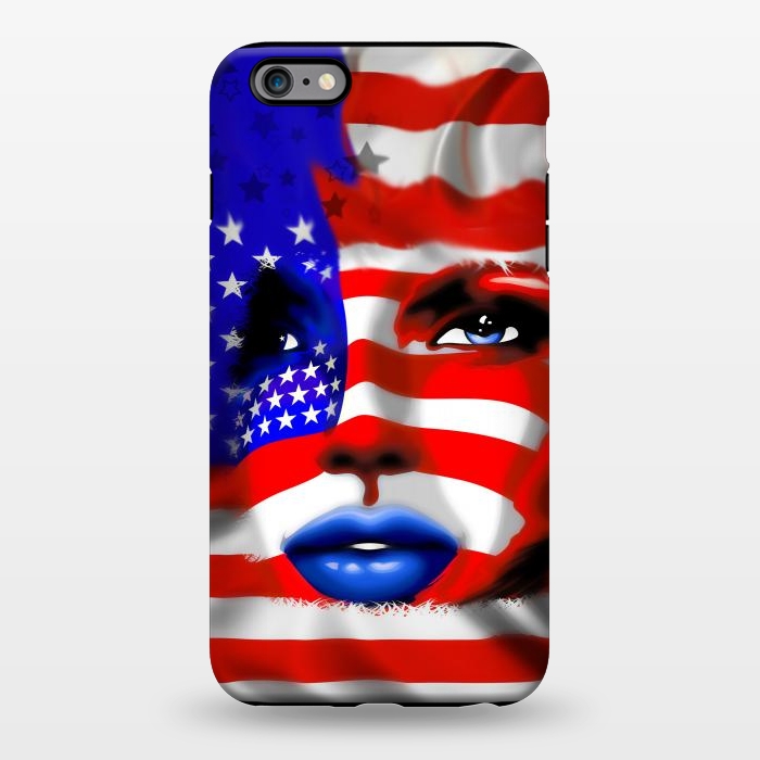 iPhone 6/6s plus StrongFit Usa Flag on Girl's Face by BluedarkArt