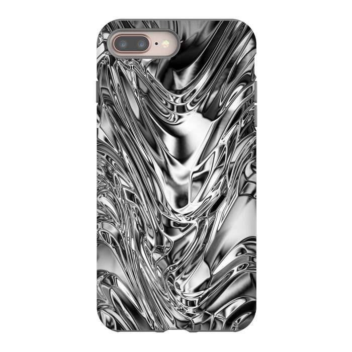 iPhone 7 plus StrongFit Silver Aluminium Molten Metal Digital Texture by BluedarkArt