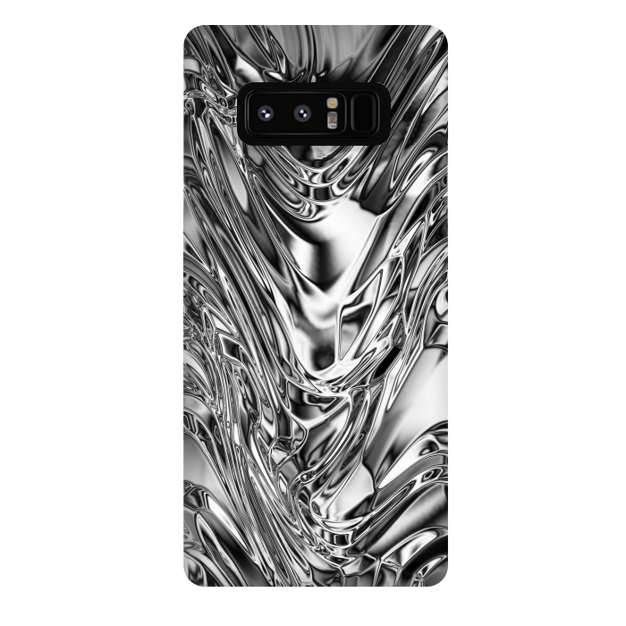 Galaxy Note 8 StrongFit Silver Aluminium Molten Metal Digital Texture by BluedarkArt