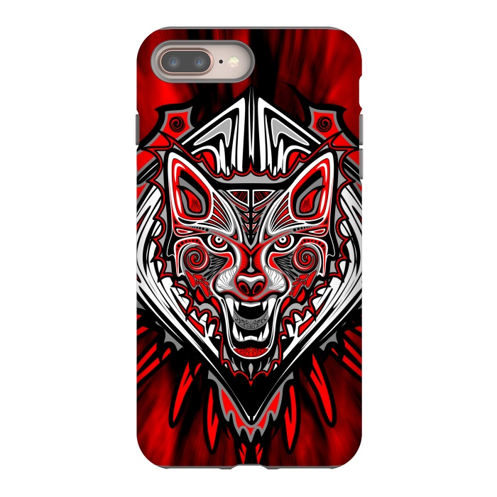 iPhone 7 plus StrongFit Wolf Tattoo Style Haida Art by BluedarkArt