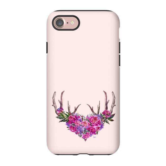 iPhone 7 StrongFit Bohemian Watercolor Illustration - Heart and Antler by  Utart