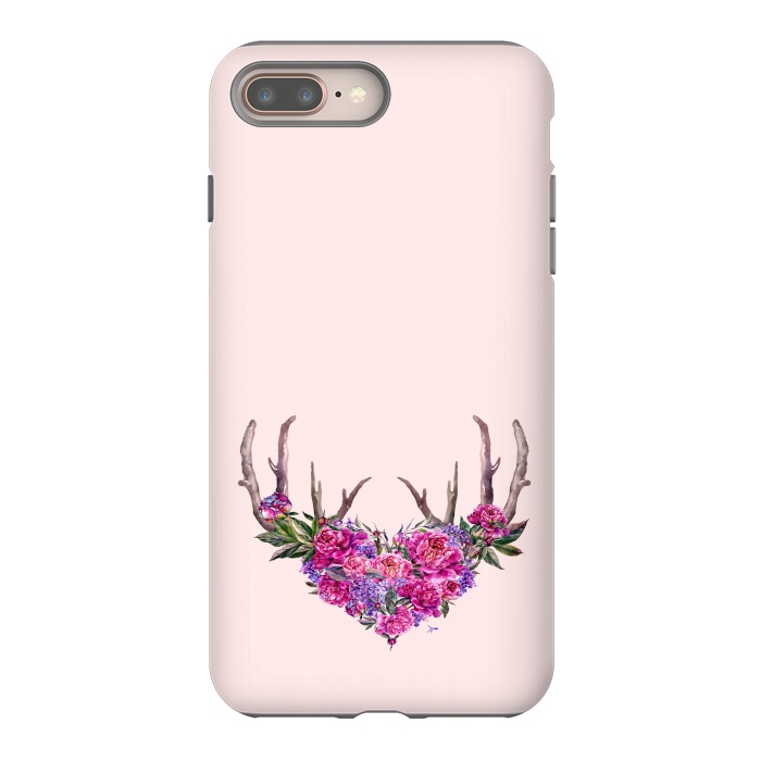 iPhone 7 plus StrongFit Bohemian Watercolor Illustration - Heart and Antler by  Utart