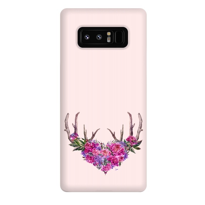 Galaxy Note 8 StrongFit Bohemian Watercolor Illustration - Heart and Antler by  Utart