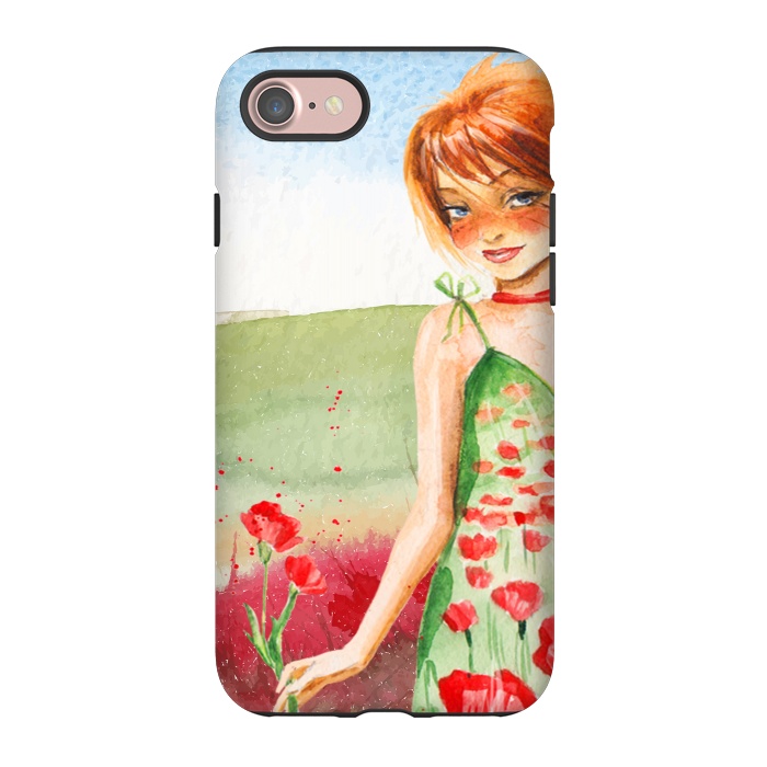 iPhone 7 StrongFit Summer Girl in Poppy field by  Utart