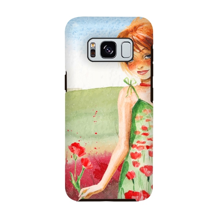 Galaxy S8 StrongFit Summer Girl in Poppy field by  Utart