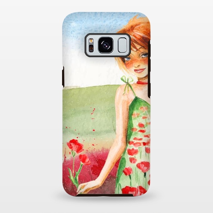 Galaxy S8 plus StrongFit Summer Girl in Poppy field by  Utart