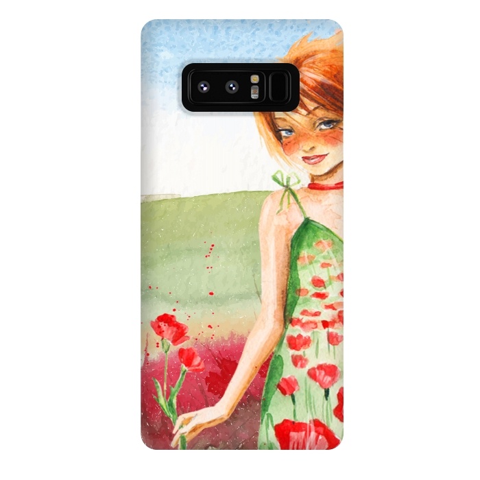 Galaxy Note 8 StrongFit Summer Girl in Poppy field by  Utart