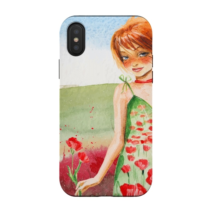 iPhone Xs / X StrongFit Summer Girl in Poppy field by  Utart
