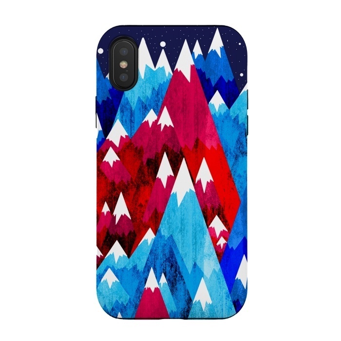 iPhone Xs / X StrongFit Blue Peak Mountains by Steve Wade (Swade)