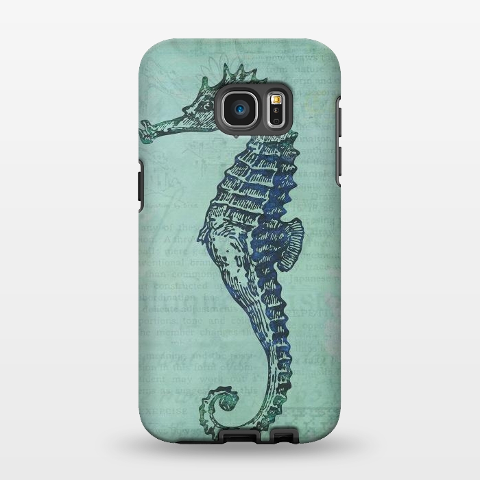 Galaxy S7 EDGE StrongFit Vintage Seahorse 2 by Andrea Haase