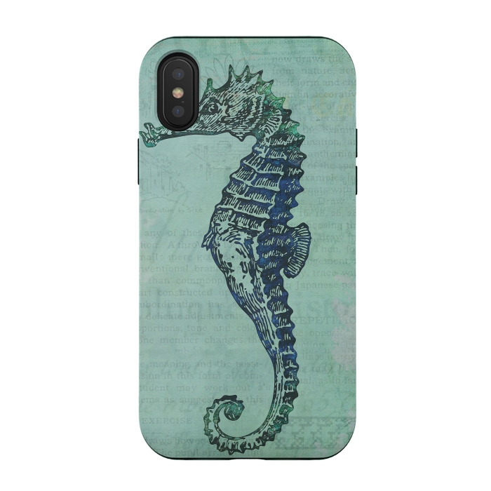iPhone Xs / X StrongFit Vintage Seahorse 2 by Andrea Haase