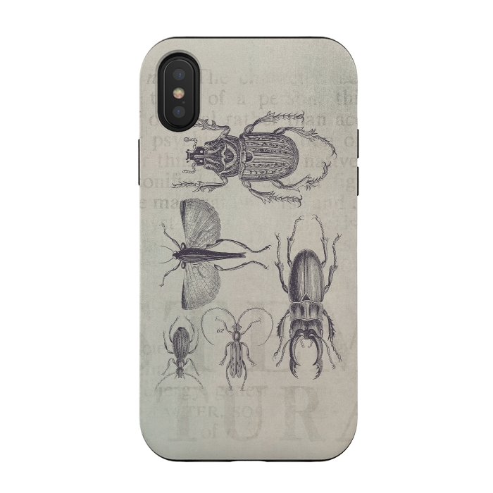 iPhone Xs / X StrongFit Vintage Beetles And Bugs by Andrea Haase