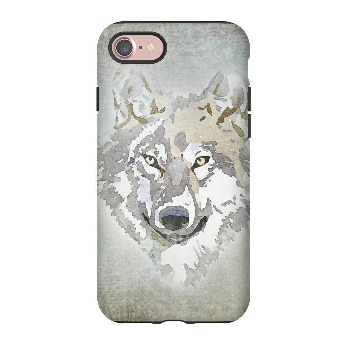 iPhone 7 StrongFit Wolf Head Watercolor Art 2 by Andrea Haase
