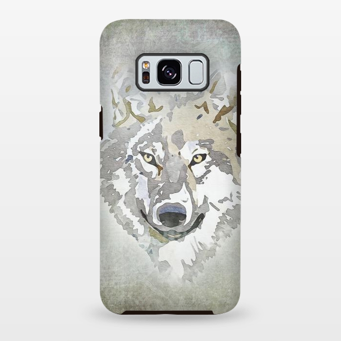 Galaxy S8 plus StrongFit Wolf Head Watercolor Art 2 by Andrea Haase