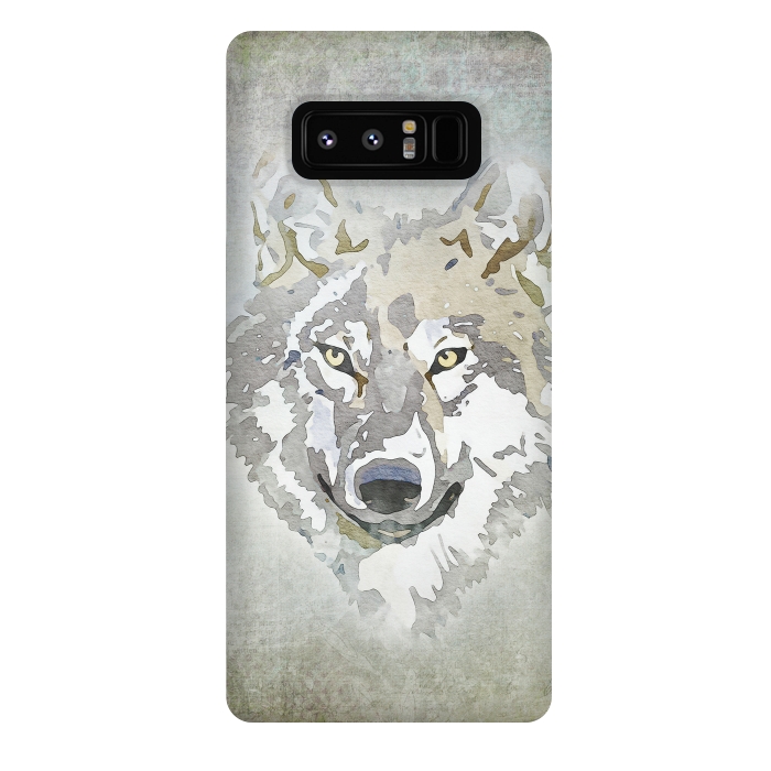 Galaxy Note 8 StrongFit Wolf Head Watercolor Art 2 by Andrea Haase