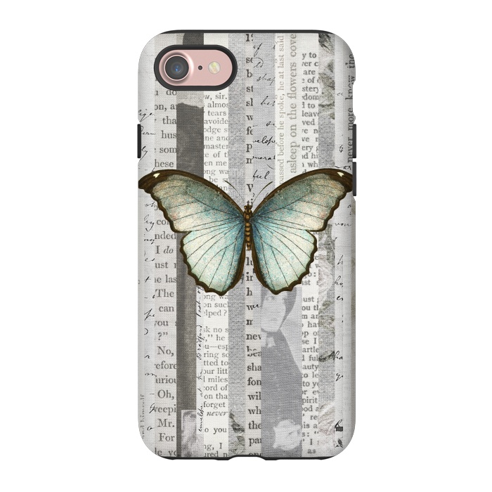 iPhone 7 StrongFit Vintage Butterfly Paper Collage by Andrea Haase