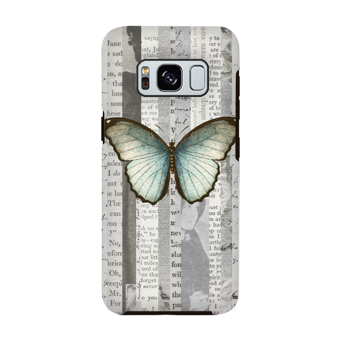Galaxy S8 StrongFit Vintage Butterfly Paper Collage by Andrea Haase