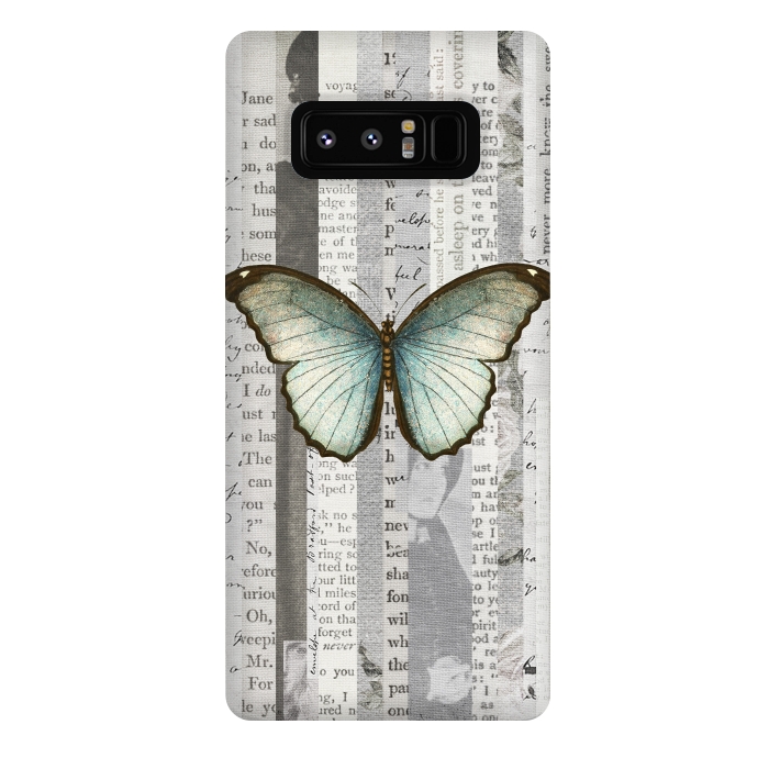 Galaxy Note 8 StrongFit Vintage Butterfly Paper Collage by Andrea Haase