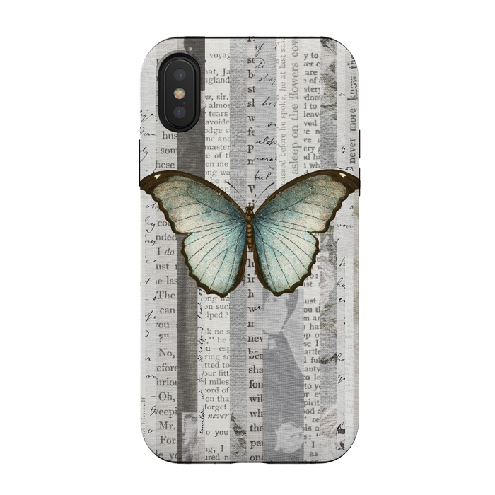 iPhone Xs / X StrongFit Vintage Butterfly Paper Collage by Andrea Haase