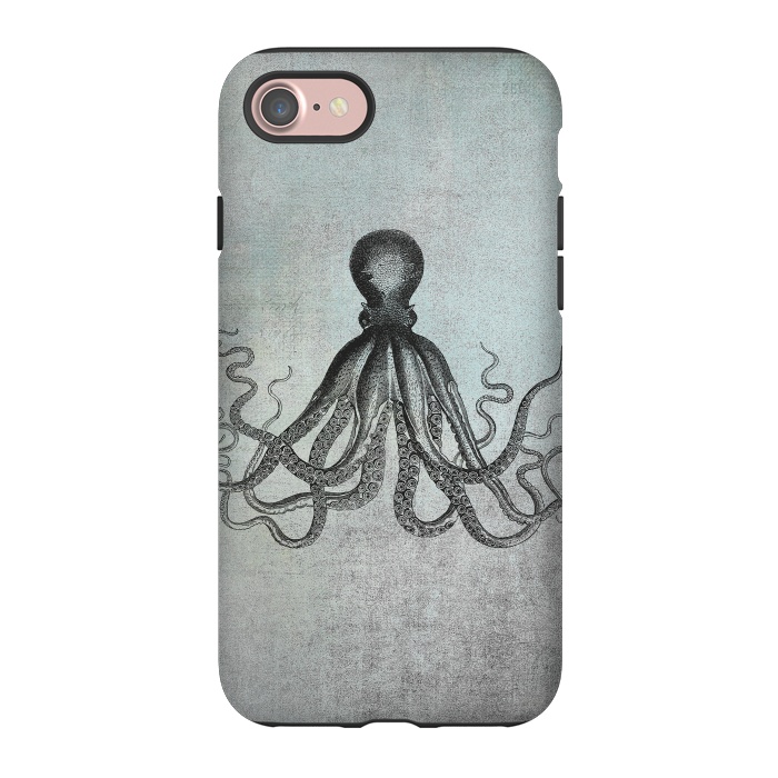 iPhone 7 StrongFit Octopus Vintage Art by Andrea Haase