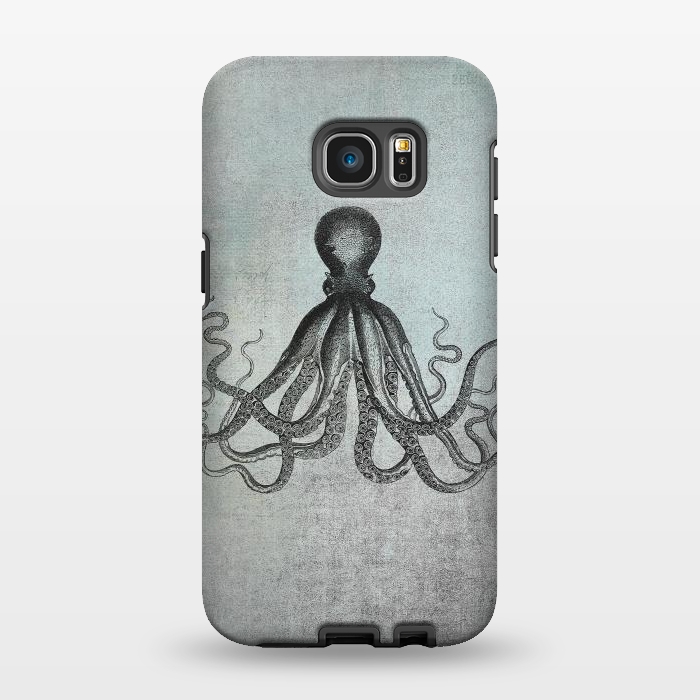 Galaxy S7 EDGE StrongFit Octopus Vintage Art by Andrea Haase