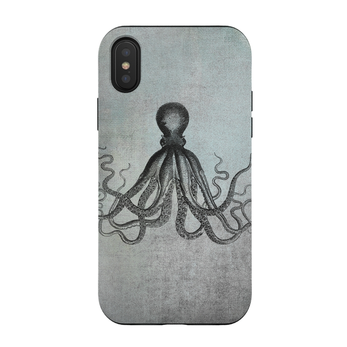 iPhone Xs / X StrongFit Octopus Vintage Art by Andrea Haase